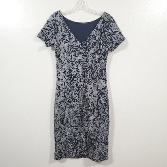 JS COLLECTIONS Soutache Cocktail Dress Blue Size 4 - Picture 14 of 15